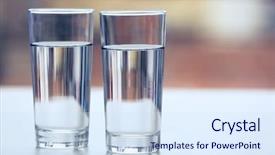  Presentation with pure water - PPT layouts having two glasses of pure water background and a sky blue colored foreground