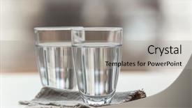  Presentation with pure water - Slide set enhanced with two glasses of pure water background and a light gray colored foreground