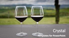  Presentation with wine - Cool new presentation design with two glasses of red wine backdrop and a  colored foreground