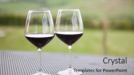  Presentation with two glasses of champagne - Presentation consisting of two glasses of red wine background and a  colored foreground