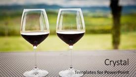  Presentation with white wine and red - Presentation design consisting of two glasses of red wine background and a  colored foreground