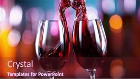  Presentation with wine - Theme with two-glasses-of-red-wine background and a tawny brown colored foreground