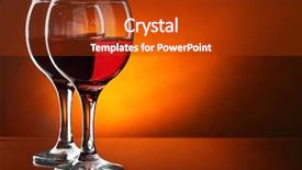  Presentation with wine - Colorful presentation theme enhanced with two glasses of red wine backdrop and a tawny brown colored foreground