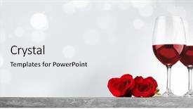  Presentation with wine - Audience pleasing PPT layouts consisting of two glasses of red wine backdrop and a white colored foreground