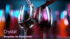  Presentation with wine - Slides having two-glasses-of-red background and a wine colored foreground