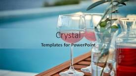  Presentation with blue rose - Beautiful PPT layouts featuring two glasses of rose wine backdrop and a light blue colored foreground