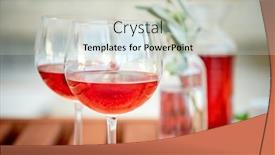  Presentation with blue rose - Cool new presentation design with two glasses of rose wine with olives against blue water on a pier backdrop and a light gray colored foreground