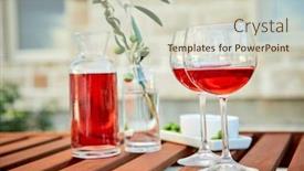  Presentation with blue rose - Amazing presentation theme having two glasses of rose wine with olives against blue water on a pier backdrop and a soft green colored foreground