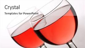  Presentation with ready - Slides having two glasses of rose wine background and a white colored foreground