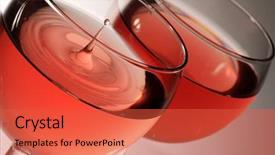  Presentation with droplet - Cool new PPT theme with two glasses of rose wine backdrop and a red colored foreground