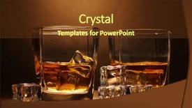  Presentation with scotch - Colorful theme enhanced with two glasses of scotch whiskey backdrop and a tawny brown colored foreground