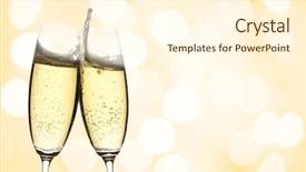  Presentation with sparkling wine - Audience pleasing slides consisting of two glasses of sparkling wine backdrop and a cream colored foreground