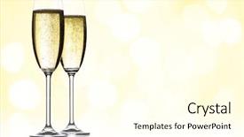  Presentation with sparkling wine - PPT layouts having two glasses of sparkling wine background and a cream colored foreground