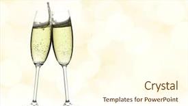  Presentation with sparkling wine - Slide deck featuring two glasses of sparkling wine background and a cream colored foreground