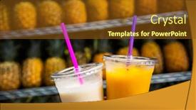  Presentation with tropical fruit - PPT layouts enhanced with two-glasses-of-tropical-fruit background and a tawny brown colored foreground