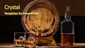  Presentation with liquor - Slides having two glasses of whiskey bottle background and a tawny brown colored foreground