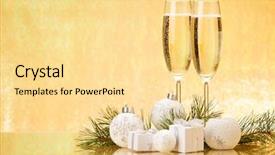  Presentation with fir tree - Colorful slide deck enhanced with fizzy - two glasses with champange fir backdrop and a blonde colored foreground
