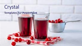  Presentation with cherry - Amazing PPT layouts having two glasses with cherry juice on table on light background backdrop and a sky blue colored foreground