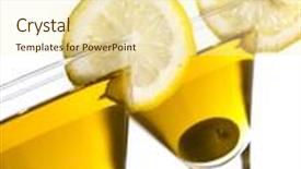  Presentation with classical - PPT theme consisting of two glasses with classical martini garnished olive and lemon background and a cream colored foreground