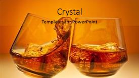  Presentation with spilling - Audience pleasing slide set consisting of two glasses with whisky backdrop and a gray colored foreground