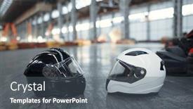  Presentation with ground subsidence - PPT theme enhanced with two-go-kart-helmets background and a dark gray colored foreground