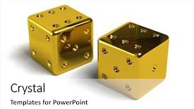 Presentation with casino - Presentation consisting of two gold dices background and a white colored foreground