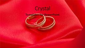 Presentation with red gold - PPT theme featuring two gold wedding rings background and a red colored foreground