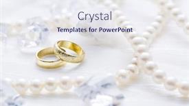  Presentation with pearl - Theme having two-golden-rings-with-pearl background and a sky blue colored foreground