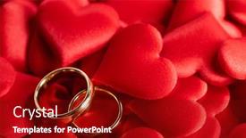  Presentation with golden wedding - Audience pleasing slide deck consisting of two-golden-wedding-rings backdrop and a tawny brown colored foreground