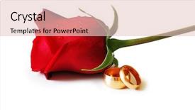  Presentation with golden wedding - Cool new presentation design with two golden wedding rings backdrop and a lemonade colored foreground