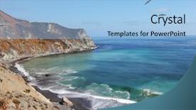  Presentation with pacific - Colorful PPT layouts enhanced with two gray pelicans in clear backdrop and a light blue colored foreground