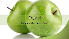  Presentation with green apple - Amazing PPT theme having two green apple fruits isolated backdrop and a yellow colored foreground