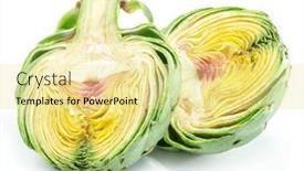  Presentation with hearts - PPT theme with two-green-artichoke-hearts background and a blonde colored foreground