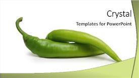  Presentation with chilli - PPT theme having two green chillies isolated background and a white colored foreground