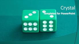  Presentation with green chemistry close up - Audience pleasing PPT layouts consisting of two-green-dice-on-felt backdrop and a teal colored foreground