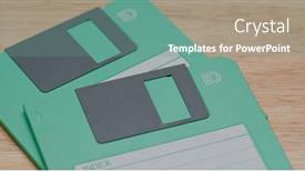  Presentation with green - Amazing theme having two-green-floppy-disc backdrop and a seafoam green colored foreground