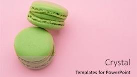  Presentation with pink green - Presentation design enhanced with two-green-french-macarons-isolated background and a lemonade colored foreground