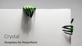  Presentation with nails - Colorful slide deck enhanced with two green zombie hands backdrop and a light gray colored foreground