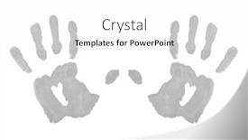  Presentation with handprints - Presentation with two-grey-symmetric-handprints-against background and a white colored foreground