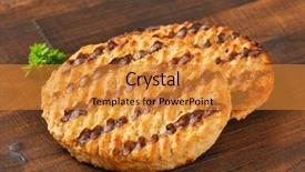  Presentation with burgers - Beautiful presentation theme featuring two grilled burgers with burned stripes backdrop and a gold colored foreground