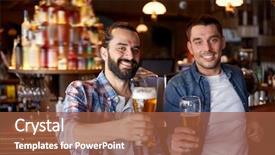  Presentation with beer bar pub tap counter - Audience pleasing PPT layouts consisting of two guy - people men leisure friendship backdrop and a red colored foreground