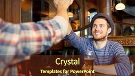  Presentation with friendship - Slide deck with two guy - people men leisure friendship background and a tawny brown colored foreground