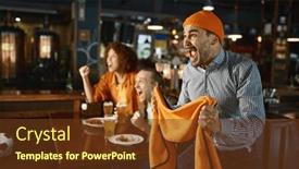  Presentation with pub - Slide set having two-guys-and-woman background and a  colored foreground