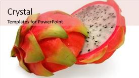  Presentation with dragon fruit - Theme featuring two half of dragon fruit background and a coral colored foreground
