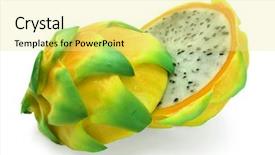  Presentation with dragon fruit - Cool new presentation theme with two half of dragon fruit backdrop and a blonde colored foreground