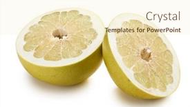  Presentation with fruit - Presentation theme with two-halves-of-pomelo-fruit background and a cream colored foreground