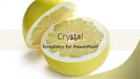  Presentation with fruit - Beautiful slides featuring two-halves-of-pomelo-fruit backdrop and a soft green colored foreground
