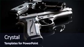  Presentation with black - Cool new theme with two handguns on black background backdrop and a wine colored foreground