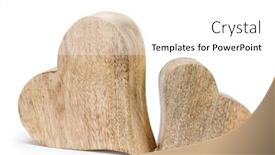  Presentation with hearts - PPT theme consisting of two-handmade-wooden-carved-hearts background and a white colored foreground