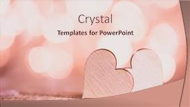  Presentation with hearts - PPT theme featuring two-handmade-wooden-hearts background and a lemonade colored foreground